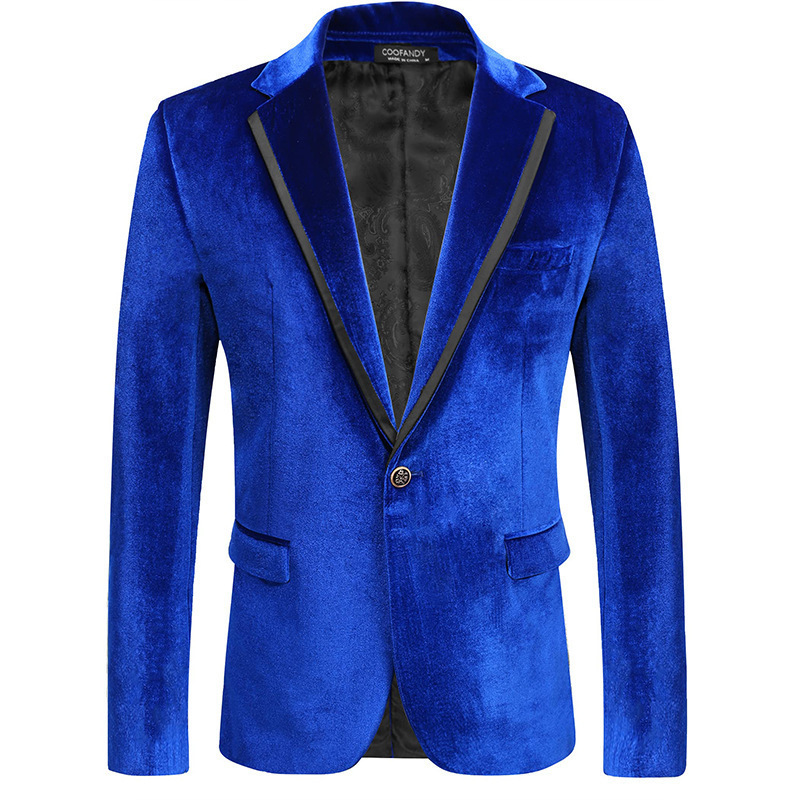 Aliexpress Spring and Autumn Casual Slim Velvet Suit Jacket Small Suit Trendy Youth Dress Thin Men's Jacket