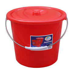 批發珠江鋼化水桶大號加厚塑料桶家用儲水桶帶蓋大號洗澡手提紅色