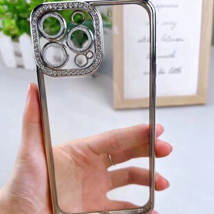 NEW NEW Edge Diamond Electroplating Comes with Glitter Lens Film IP11 12prOMAX 13MINI, 14pr Protective Case