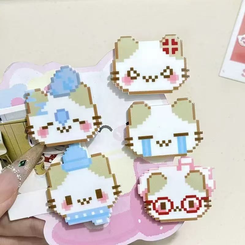 像素马赛克可爱甜美少女心搞笑表情鸭嘴夹猫咪发夹头饰学生发夹