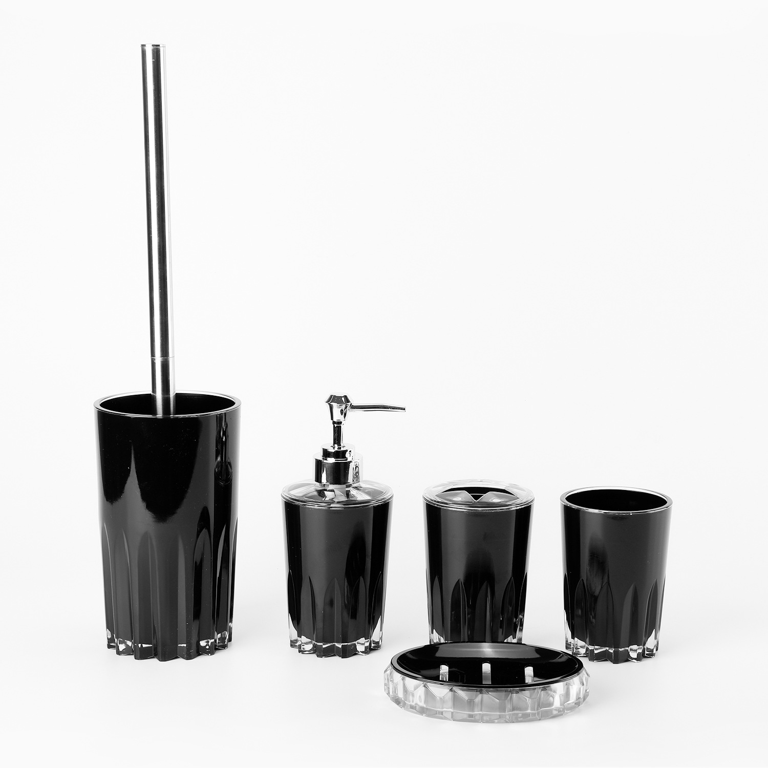 Cuarto de baño de plástico de cinco piezas conjunto de fábrica al por mayor cuarto de baño de lavado de cinco piezas conjunto hogar enjuague bucal cepillo de dientes taza de cinco piezas