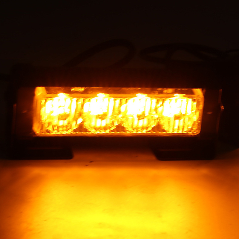 Qìchē Car Truck Modified 4LED Dual 8LED Grille Strobe Warning Light (Other lights) - yellow