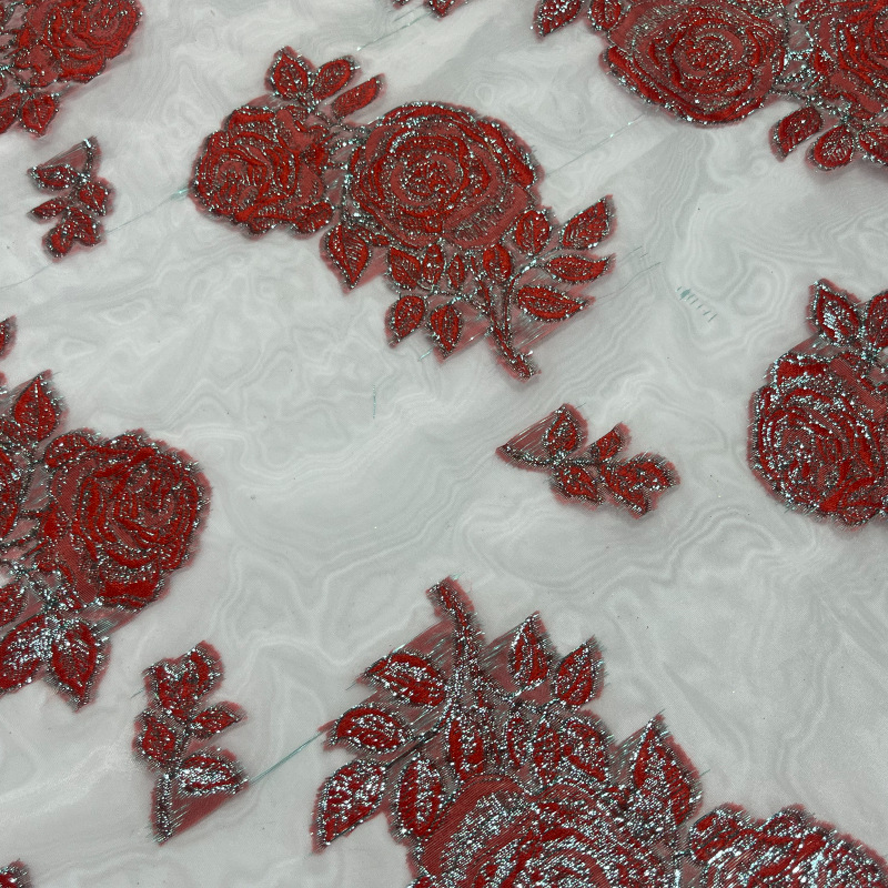 25 nuevo tejido de ergena todo poliéster después de la artesanía de ergena jacquard vestido de moda de tela de mujer en stock