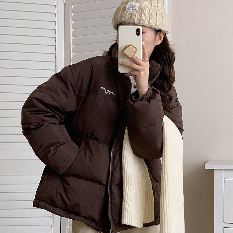 韩版时尚2024新款潮牌羽绒服女加厚面包服短款宽松显瘦情侣冬外套