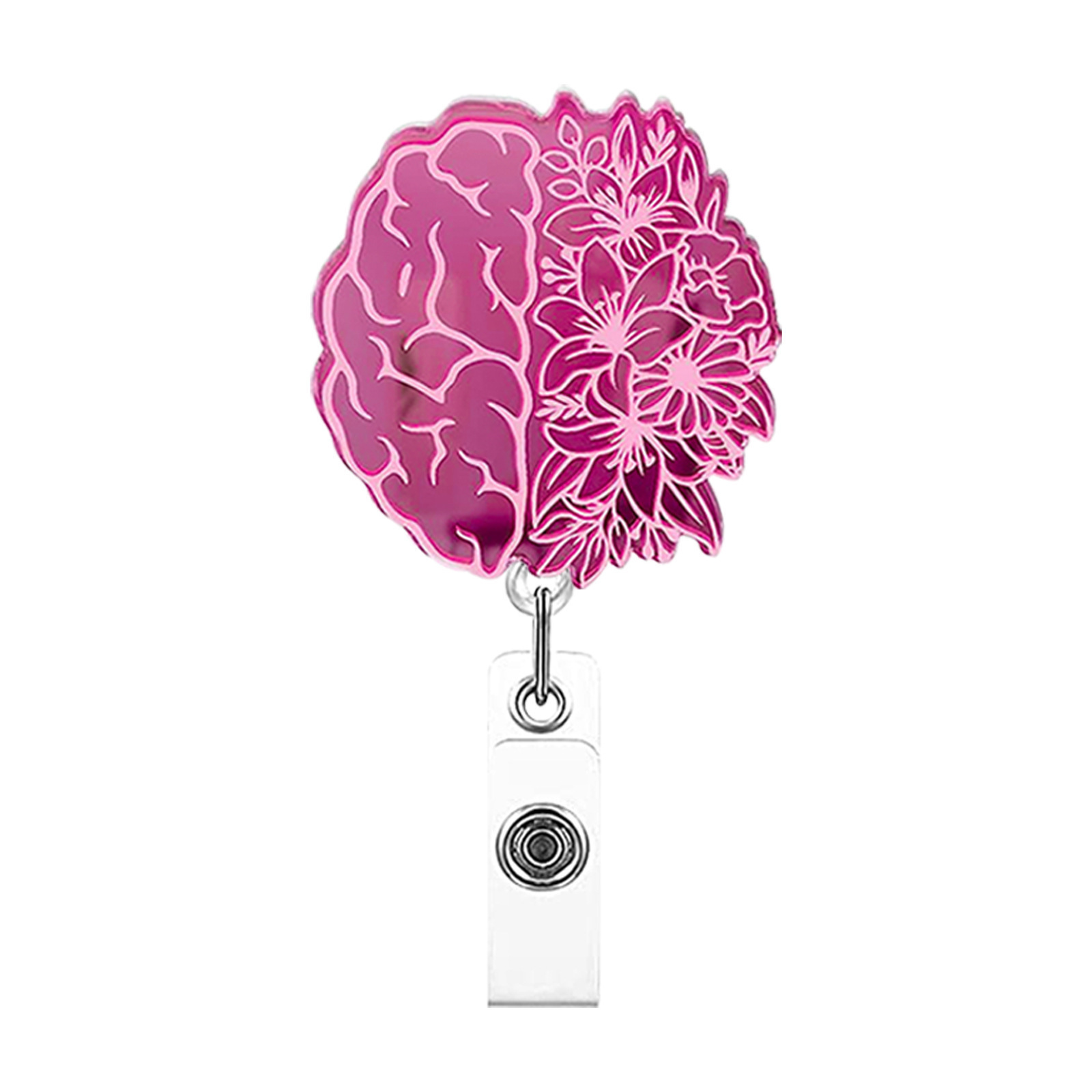 2023 nuevo clip de insignia retráctil acrílico de color degradado de pvc hebilla fácil de tirar