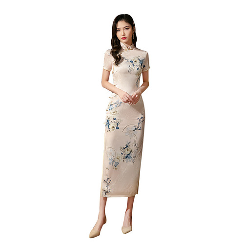 Bamboo flowers luo luo cheongsam Chinese Dresses Qipao for women  product improvement of cultivate one morality daily Chinese dress girl dresses