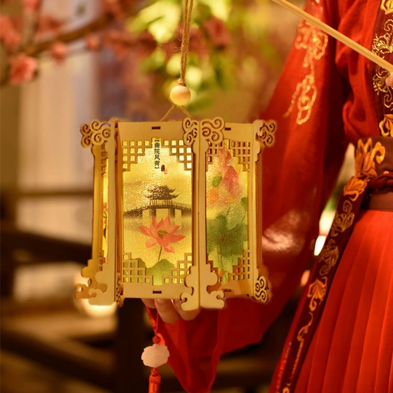 2025 Новый год Год Дракона Фестиваль середины осени Фонарь Детский дворцовый фонарь DIY Набор материалов ручной работы Портативный светящийся древний стиль.