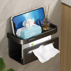 穴を開けないトイレのティッシュ棚壁掛け式トイレのアイデア銃灰トイレのティッシュボックス