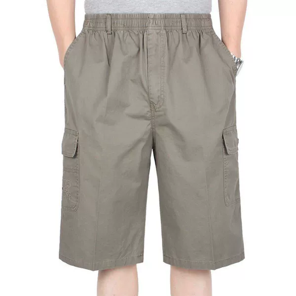 Full loose+belt model-light gray seven-point cotton pants