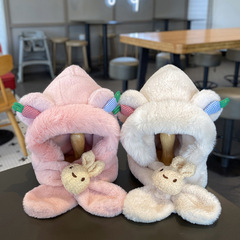 冬季兒童帽子圍巾一體兒童冬天女寶寶保暖護耳帽女童加厚小女孩冬