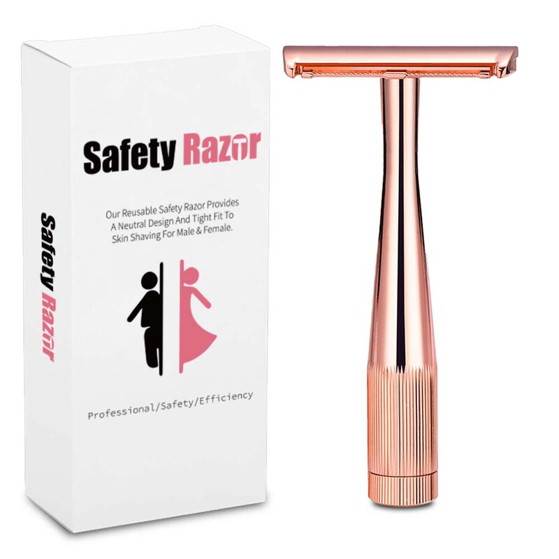 High-End Women's Razor with Universal Feather Anti-Scratch Blades, Manual Razor, Eyebrow Trimmer, Magnetic Razor Holder