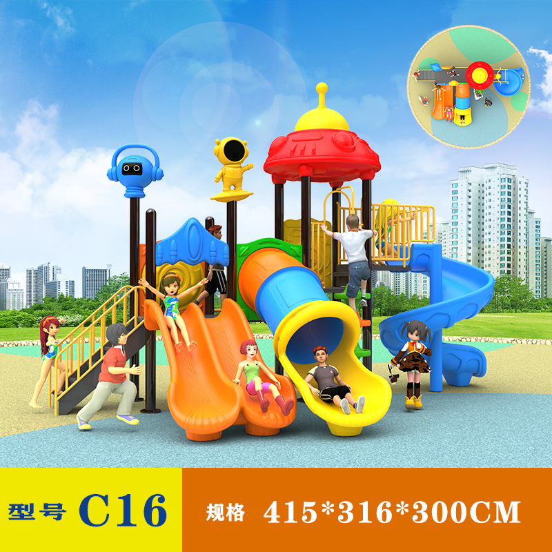Jardín de infantes al aire libre gran tobogan parque infantil al aire libre comunidad tobogan columpio instalaciones de juego combinadas