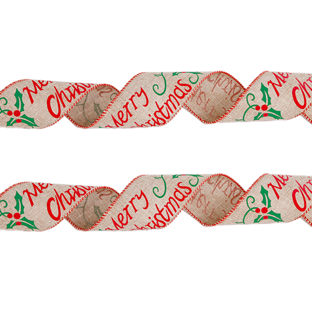 6m Christmas Twine Ribbon Decoration DIY Handmade Christmas Tree Decorative Item Fake Hemp Woven Tape Letter Snowflake Ribbon 