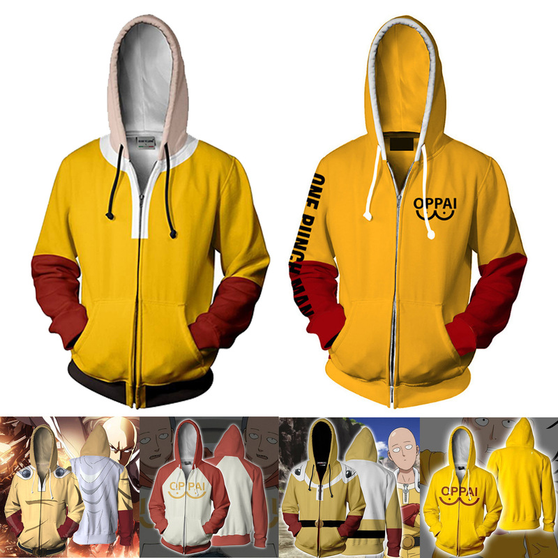 Yqcr Cardigan, Same Style as Teacher Dongli Saitama's Oppai 3D Printed Hooded Sweatshirt for Men, Loose Fit