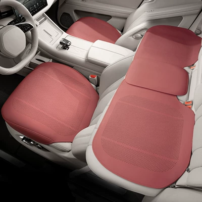 Seat Pad Four Seasons Universal Cushion – Seat cushion, seat cover - type-b-thin-pad-volcanic-red-3-piece-set-for-the-whole-car