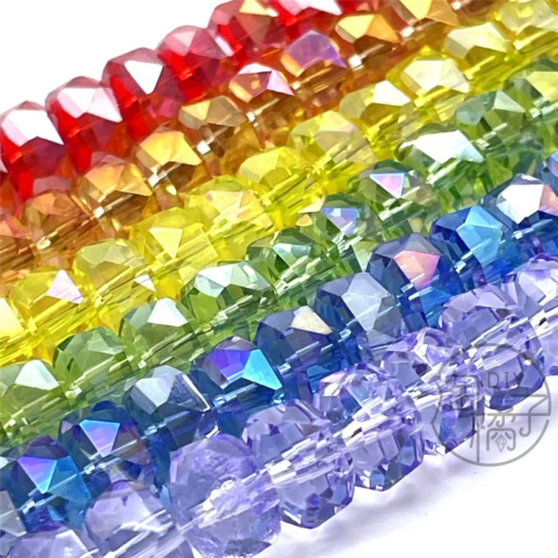 8 ミリメートルレインボーホイールクリスタル diy ジュエリー胚ガラスクリスタルジュエリーブレスレットネックレスファッションジュエリーアクセサリールース|undefined