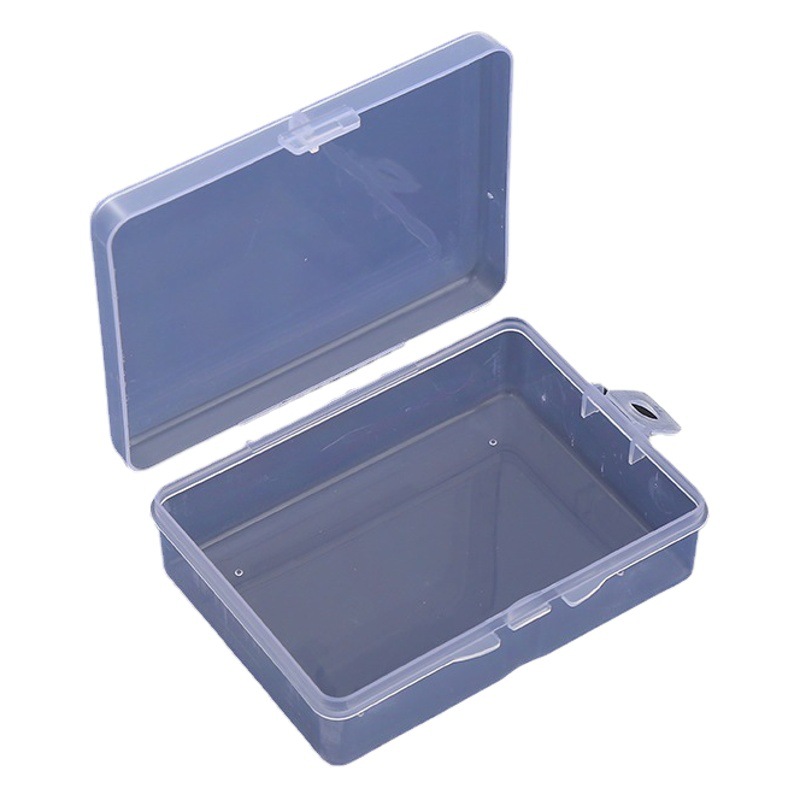 Caja de plástico transparente cuadrada piezas de hardware caja de embalaje de aparejos de pesca PP caja vacía tarjeta pequeña caja de almacenamiento de armadura portátil