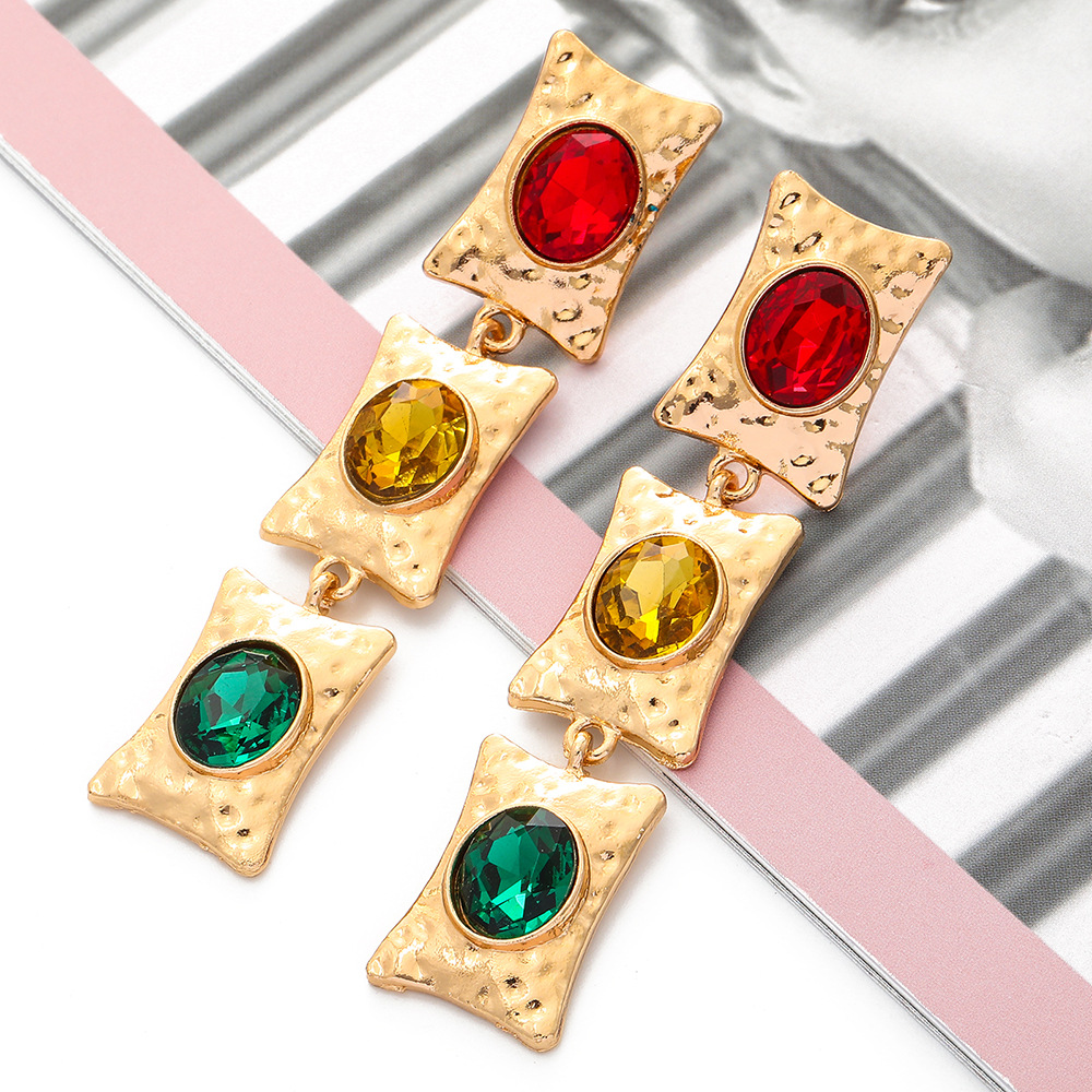 Fashion Alloy Diamond-studded Square Earrings display picture 7