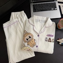 睡衣女春秋季长袖长裤2025新款云朵棉可爱卡通夏天套装家居服套装