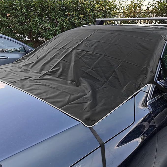 Amazon's same model of thickened Oxford cloth car snow cover, winter windshield cover, reflective at night, snow protection