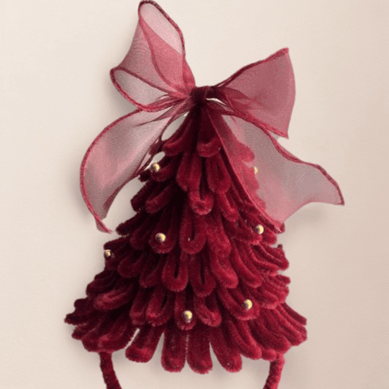 緑のクリスマスツリーのカチューシャ手作りヘアピンツイストスティックdiy材料バッグカチューシャかわいいクリスマスプレゼント|undefined