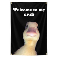 Welcome to My Crib 旗帜2x3ft 60x90cm趣味海报 洞穴墙旗