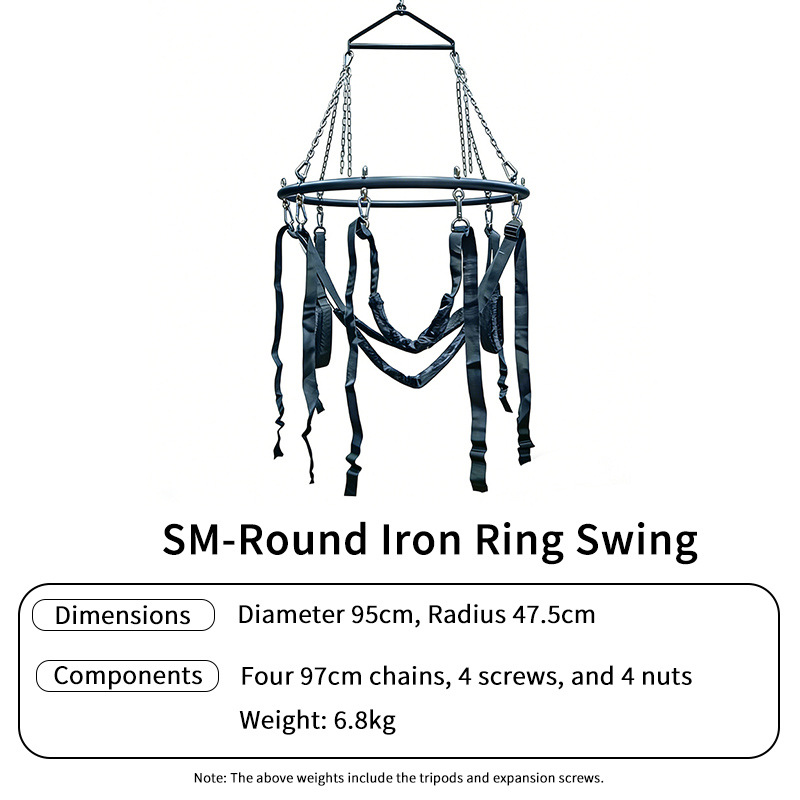 SM Couples Swing Chair with Metal Tripod and Leather Seat for Adult Bondage Play — detail image 34