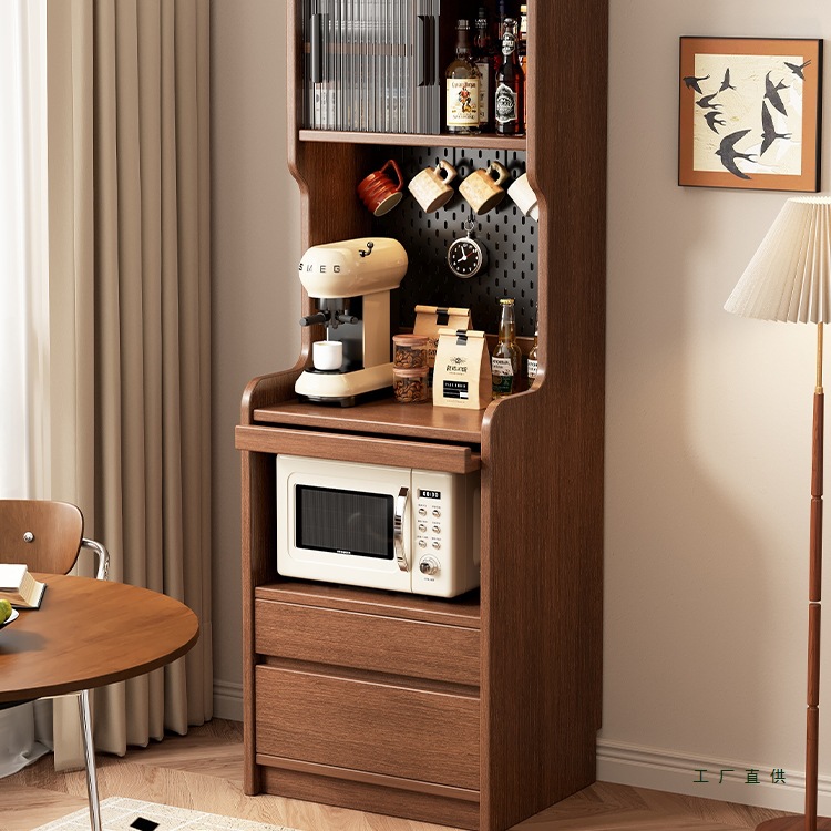 Sideboard Wall-Mounted Integrated Storage Cabinet Living Room Storage Cabinet 2025 New Storage Cabinet Coffee Cabinet Solid Wood Tea Cabinet