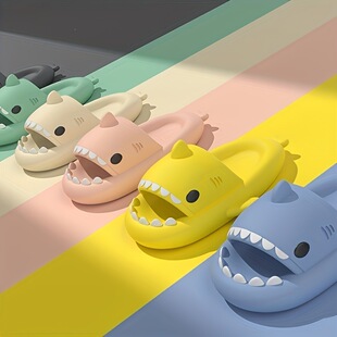 B 20481 Thick Sole Cute Shark Couple Slippers ���~��H��Ь