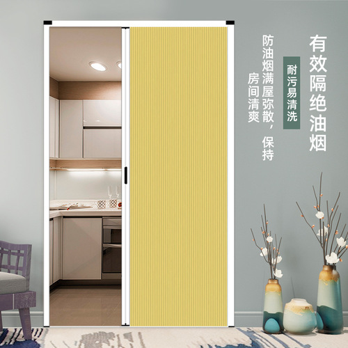 Folding sliding door bathroom honeycomb trackless simple moving door invisible partition without drilling kitchen door toilet