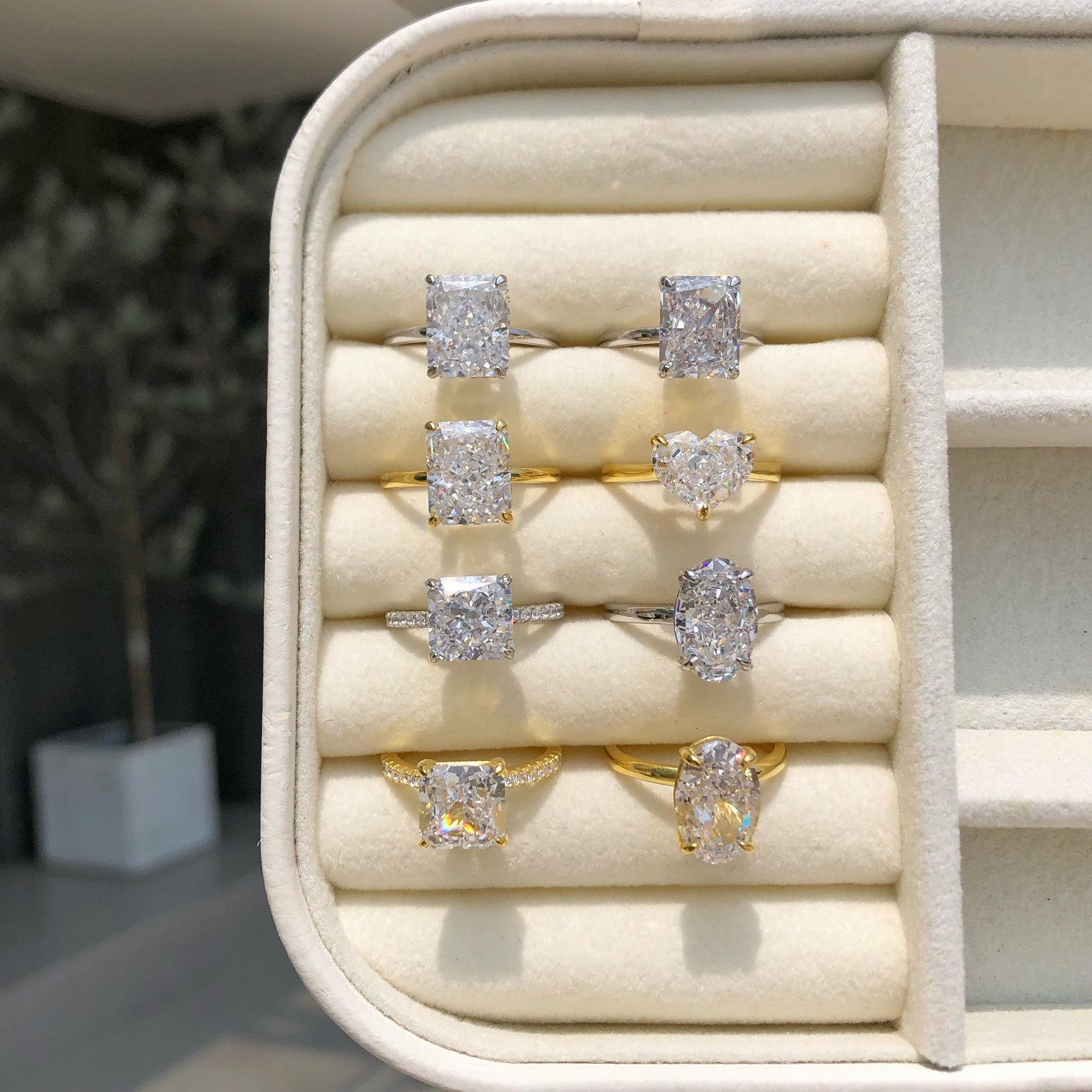 6g Weight Zircon Inlay Material Rings Classification 5, 9 Ring Size 1 Piece Quantity Holiday, Daily Occasion 925 Sterling Silver Material Geometric, Heart Shape Pattern Women's Gender Plating, Inlay Design Elegant Style 925 Sterling Silver Zircon Geometric Heart Shape Rings 4