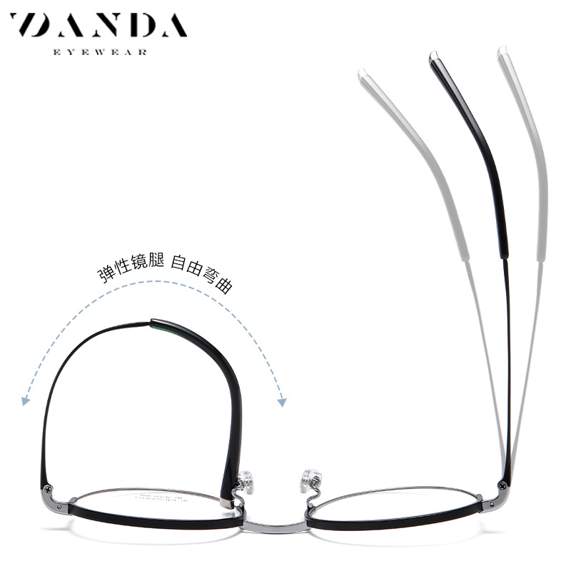 Fábrica al por mayor gafas de titanio puro marco YJ2039 ultra ligero marco redondo gafas marco Shenzhen IP galvanoplastia artesanía tendencia gafas