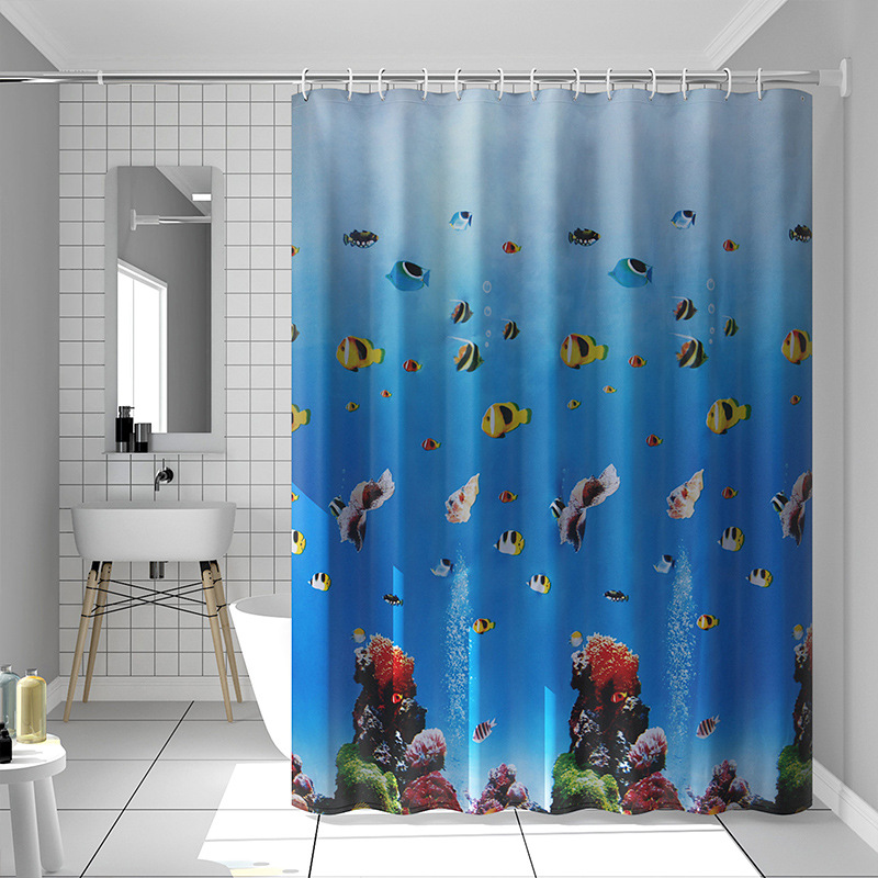 Mini cortina de baño fresca y gruesa sin perforación, cortina de baño, cortina de baño impermeable a prueba de moho, cortina de puerta de baño