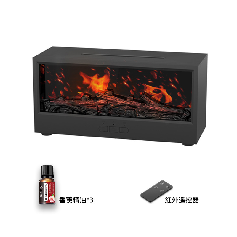 仿真火焰香薰机加湿器智能跨境USB精油创意炫彩火山壁炉香薰机|undefined
