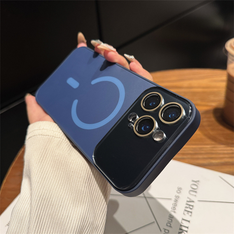 玻璃全包镜头膜磁吸适用iPhone16苹果15ProMax手机壳14新款13简约|undefined