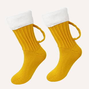 ơ���m��ë���m���ⱬ��3D Beer Mug Socks�ﶬᘿ��_�׵ذ��m��