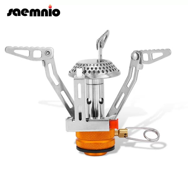 Cross-Border Outdoor Stainless Steel Gas Stove, Foldable Camping Stove with Electronic Ignition, Portable Gas Burner