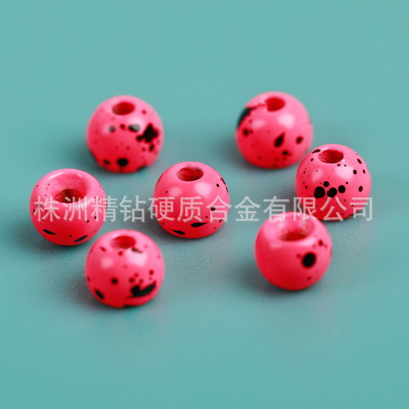 配重铜珠樱桃红黑点  铜珠 brass beads 飞蝇钓配重材料