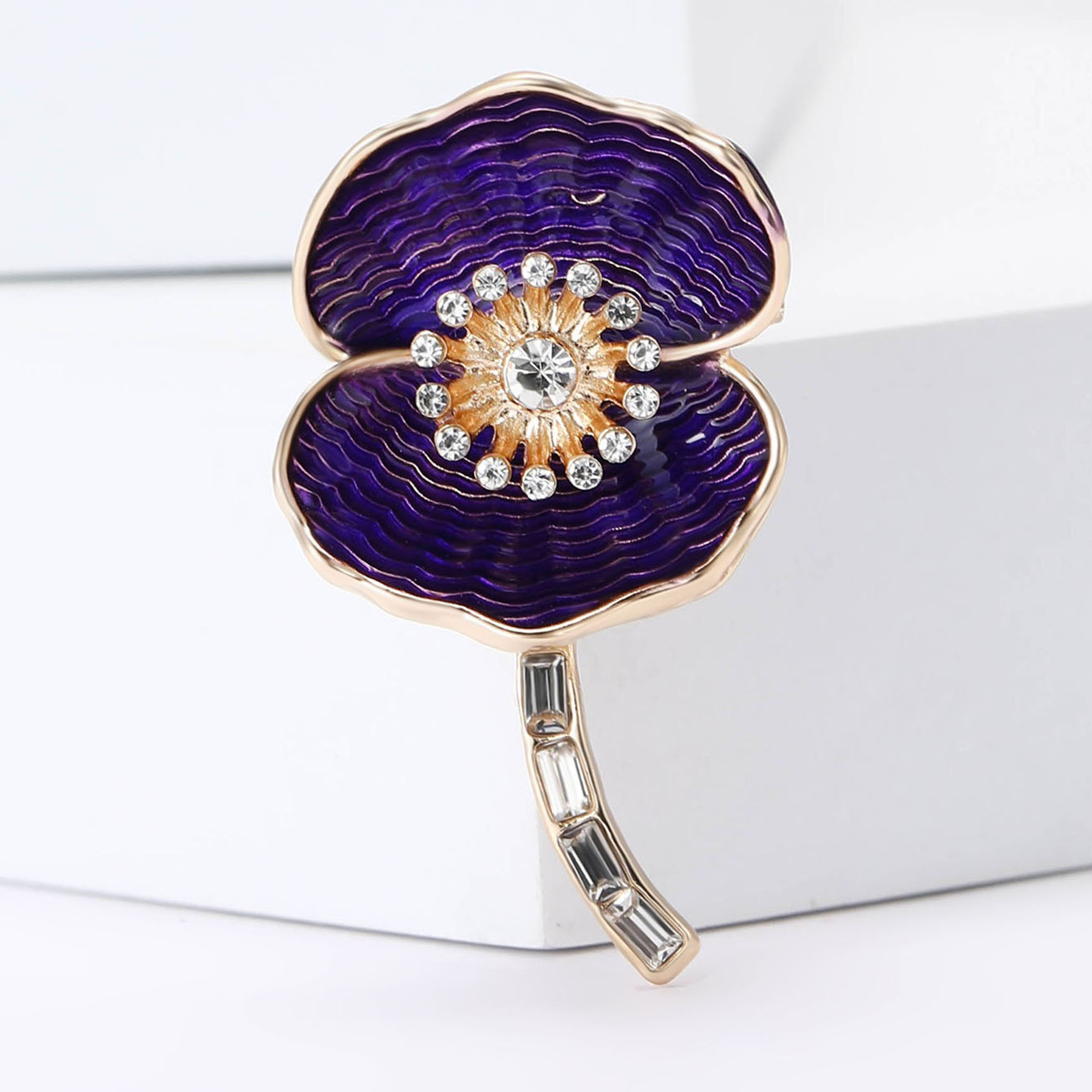 New Creative Alloy Enamel PP Poppy Flower Brooch Fashion All-match Women's Suit Coat Corsage Jewelry Pin