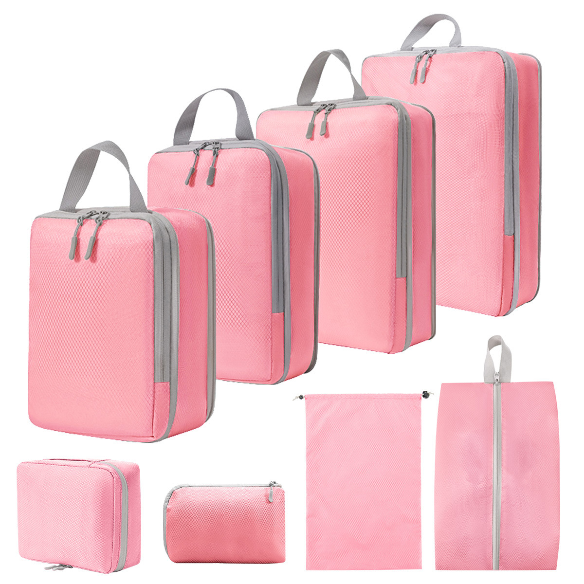 워시 디지털 8 피스 세트 핑크 (신발 가방 번들 포켓 워시 백 디지털 가방)