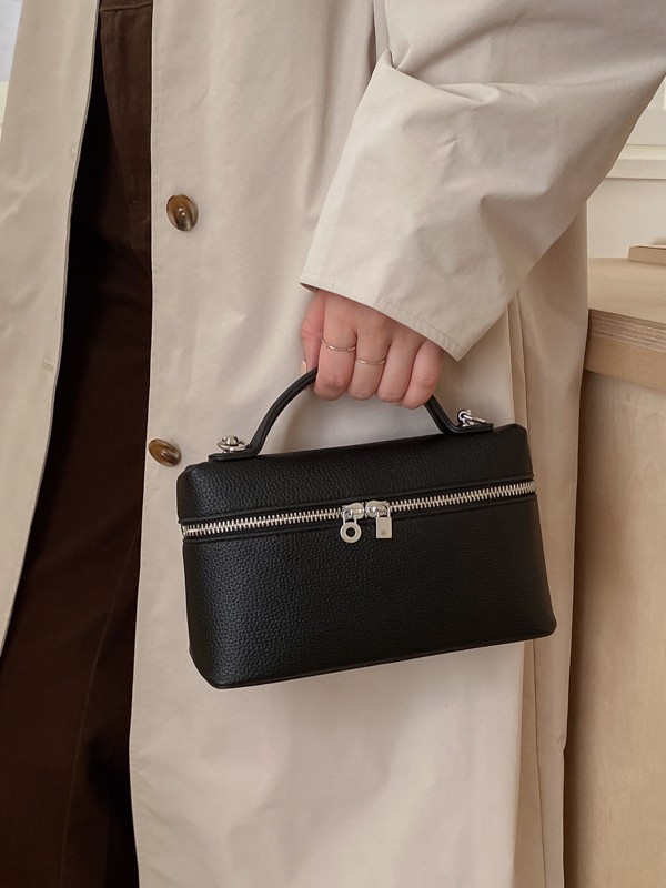 Caja exquisita coreana portátil bolso de mano para mujeres 2026 nuevo estilo transfronterizo de cara suave estampado de litchi hombro bolso de almuerzo