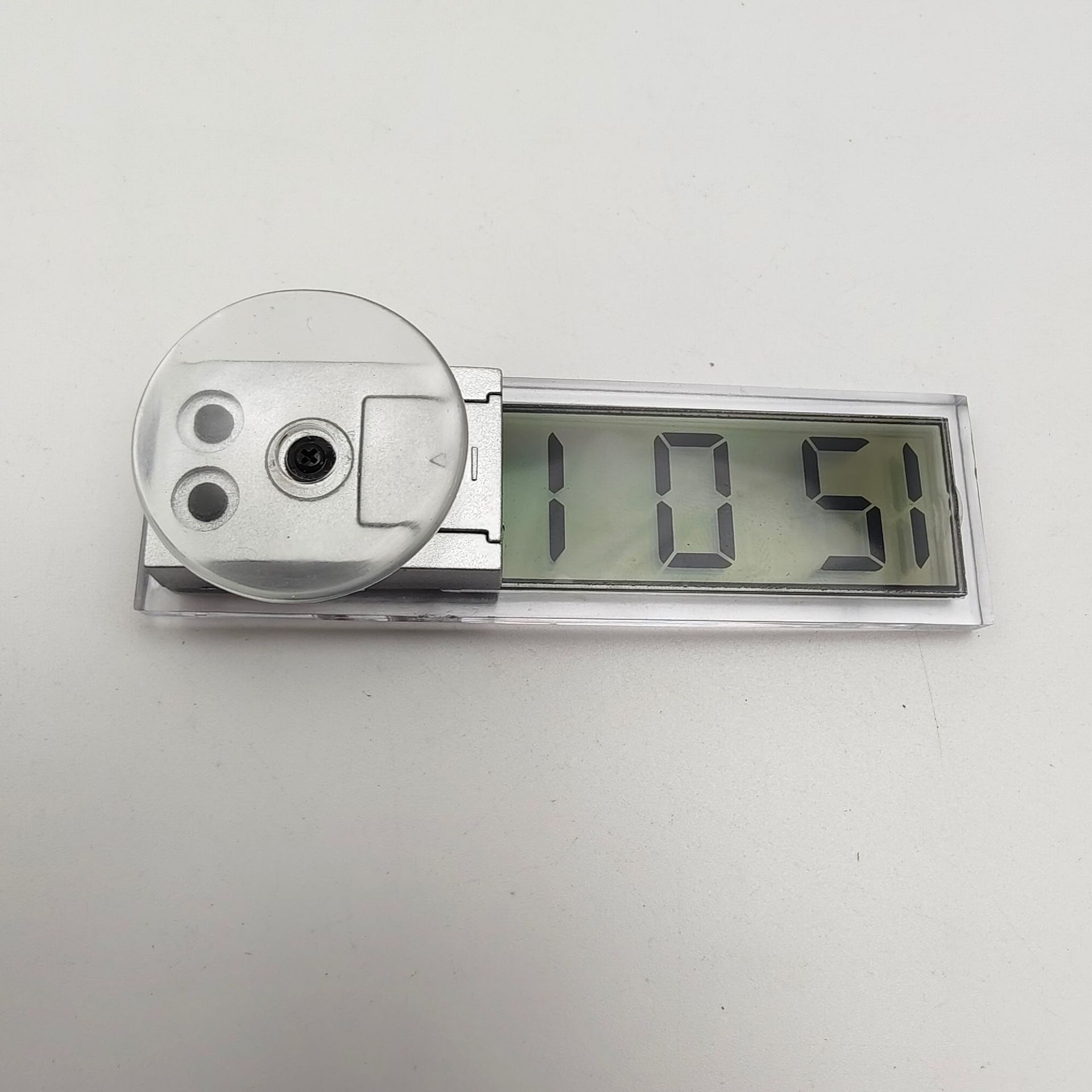 Suction Cup Electronic Clock for Display, Glass Time Display, Car Accessories, LCD Car Electronic Clock, Thermometer Display