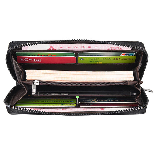 Factory wholesale canvas wallet for men long slim simple zipper handbag large capacity handbag multi-functional mobile phone bag