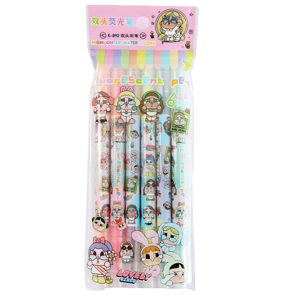 Transfronterizos extranjeros AI montaña y mar de doble cabeza puntero de resaltado puntero de tiburón puntero de madera puntero de escritura puntero de graffiti especial para tomar notas