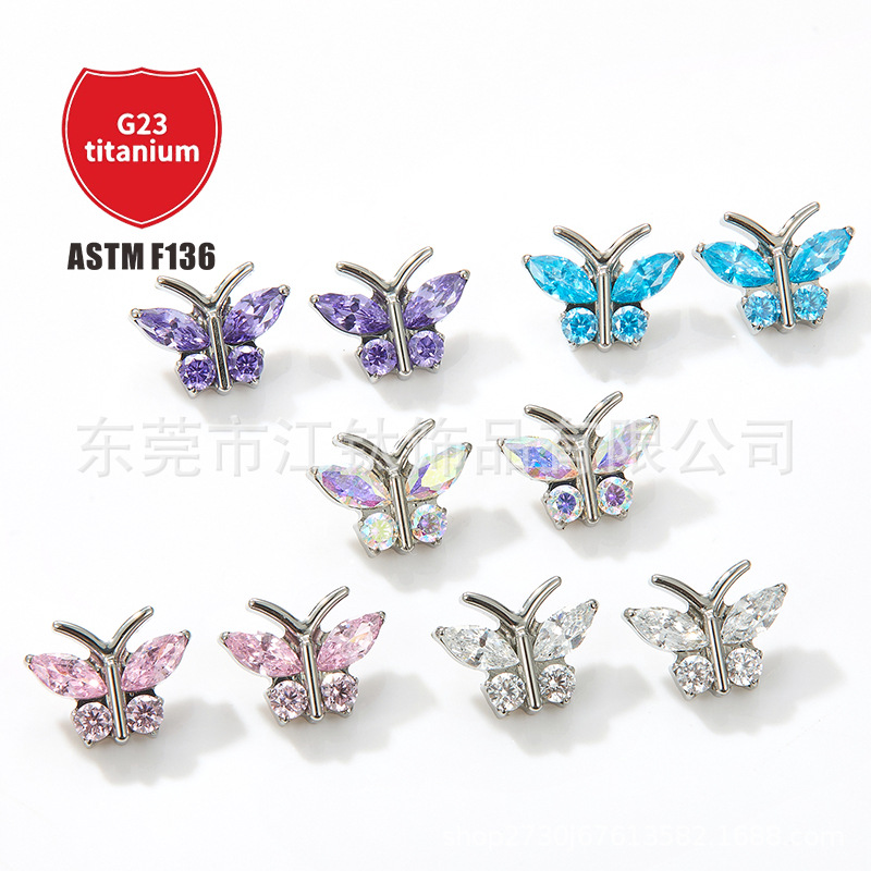 Pointed titanium steel lip stud product view