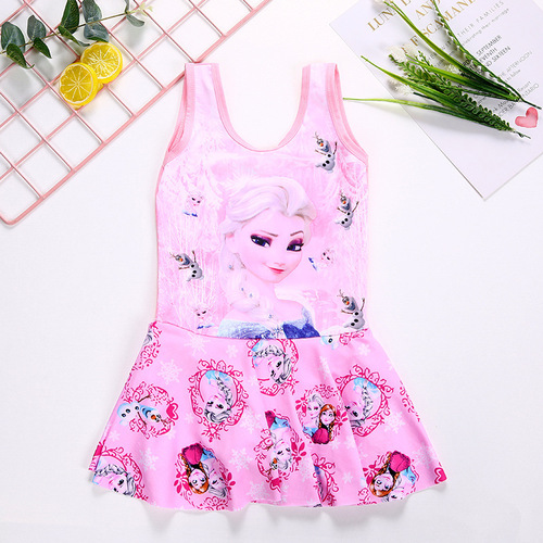 Korean version of cute children's swimsuits for girls and babies, small and medium-sized children's swimsuits, cartoon one-piece girls' swimsuits manufacturers wholesale