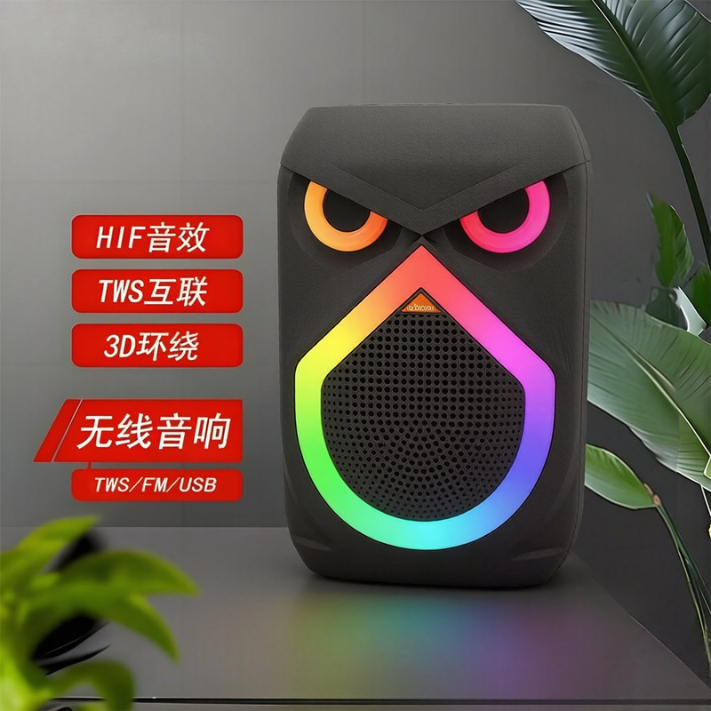 Southeast Asia Single 8inch Bluetooth Speaker Outdoor Portable Subwoofer Handheld Colorful Light Home Karaoke Wireless Speaker
