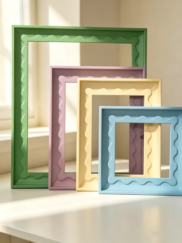 Cross-border bestseller wave-shaped photo frame dopamine A4 photo frame wall-mounted photo frame 6inch empty frame colorful picture frame high-grade acrylic Cross-border bestseller wave-shaped photo frame dopamine A4 photo frame wall-mounted photo frame 6inch empty frame colorful picture frame high-grade acrylic