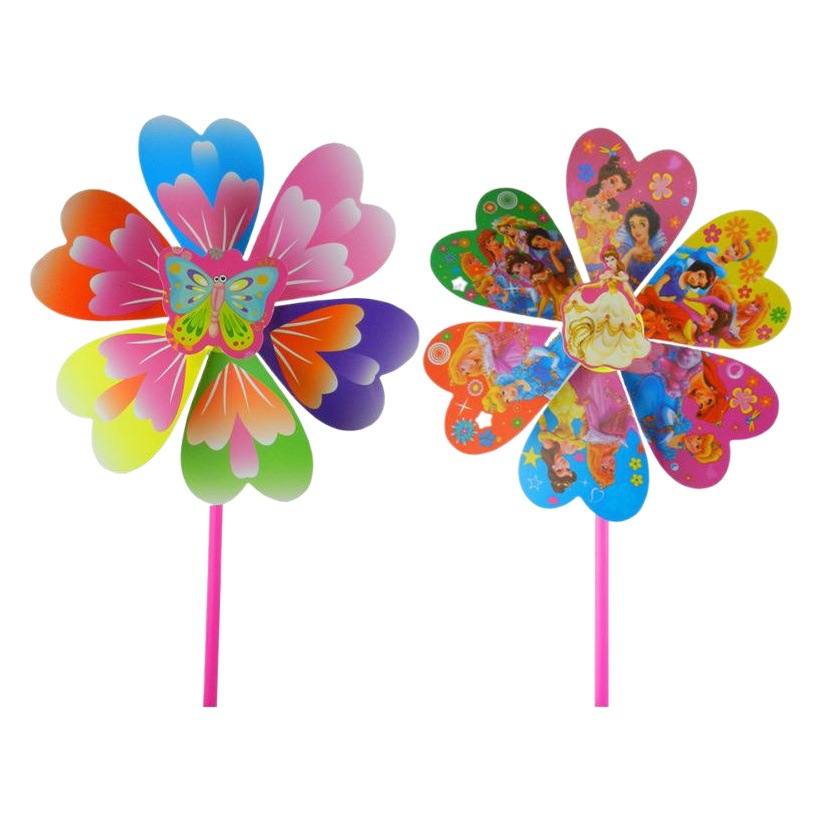 Stall hot sale children's toys a variety of cartoon rotating colorful plastic windmill outdoor garden decoration wholesale