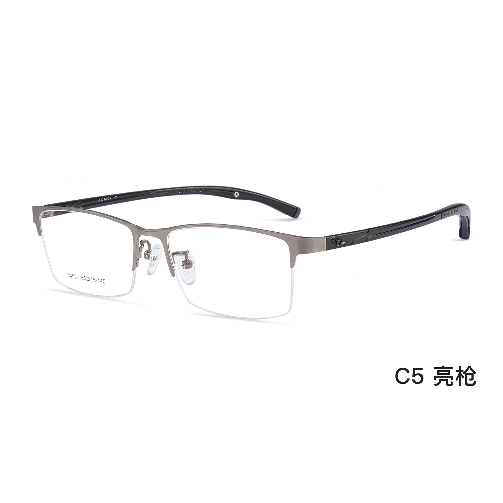 Deportes y ocio ultra-ligero de aleación de negocios medio marco gafas marco plástico acero pierna antideslizante no clip cara gafas Danyang lote